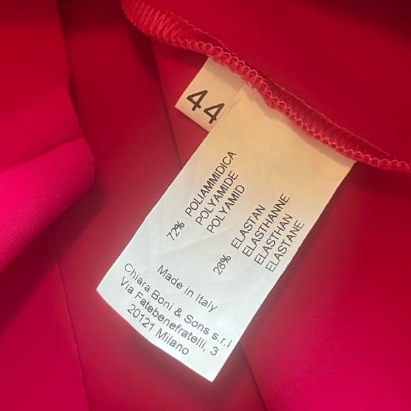 NWT CHIARA BONI Guendaline Scuba Halter Cocktail Dress- Fuchsia- Size 44 US 8 - Picture 8 of 14